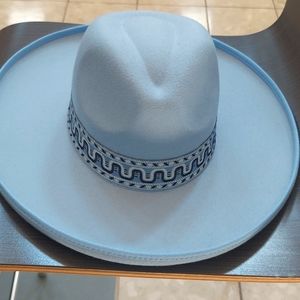 Light blue Wide Brim Fedora ( Unisex)